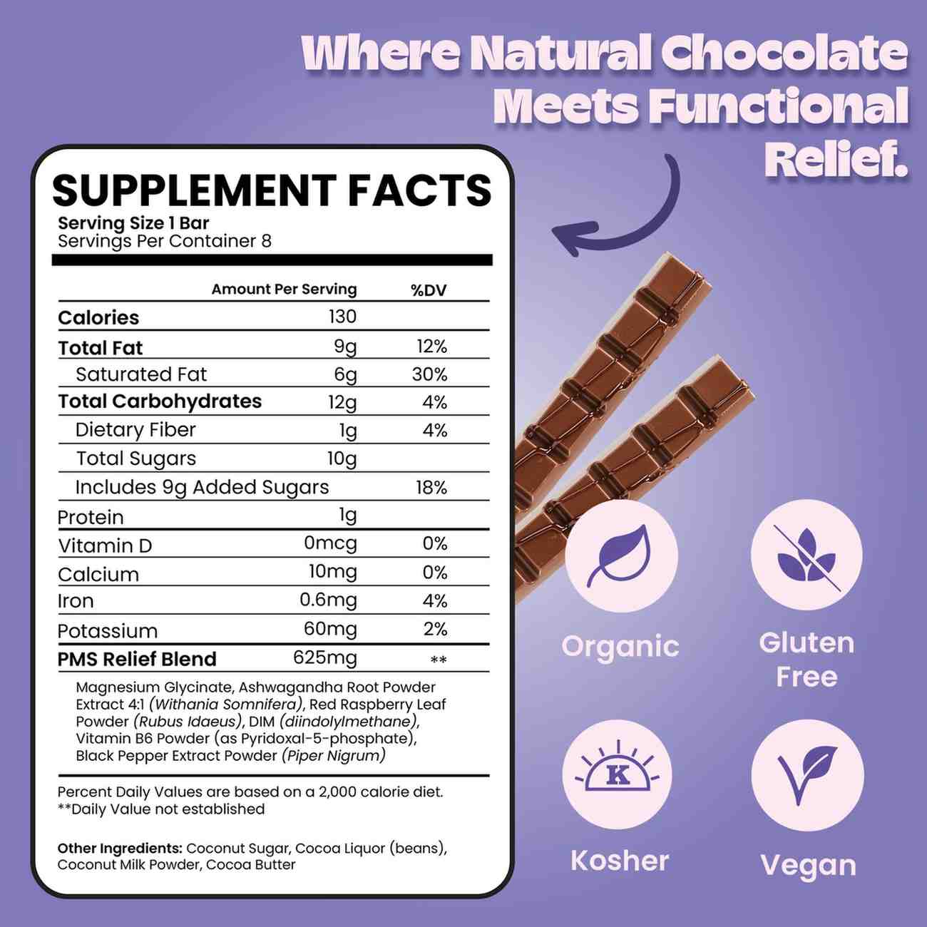 girl chocolate - PMS relief chocolate supplement facts