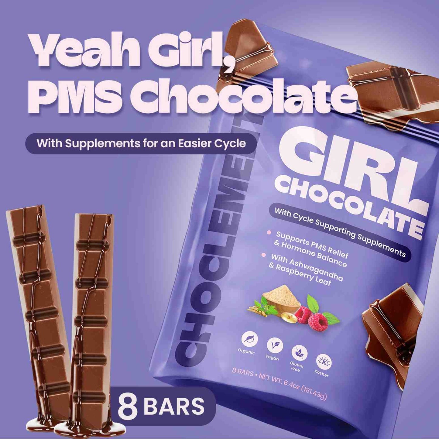 yeah girl, PMS chocolate image of girl chocolate