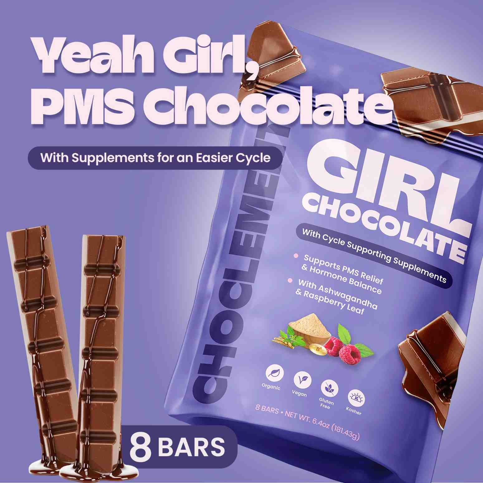 yeah girl, PMS chocolate image of girl chocolate